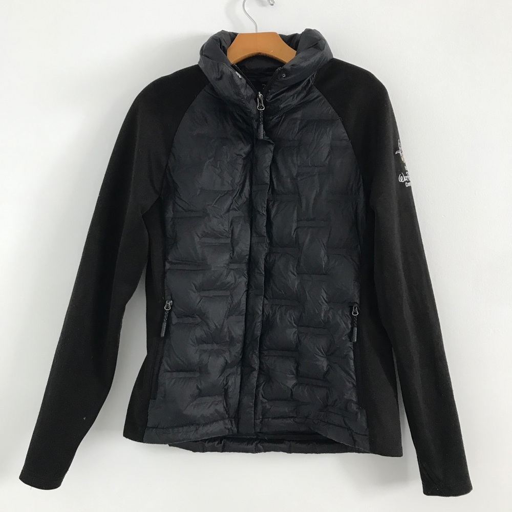 WALT DISNEY DOWN FILLED PUFFER JACKET BLACK QUILTED EMPLOYEE ISSUED SMALL